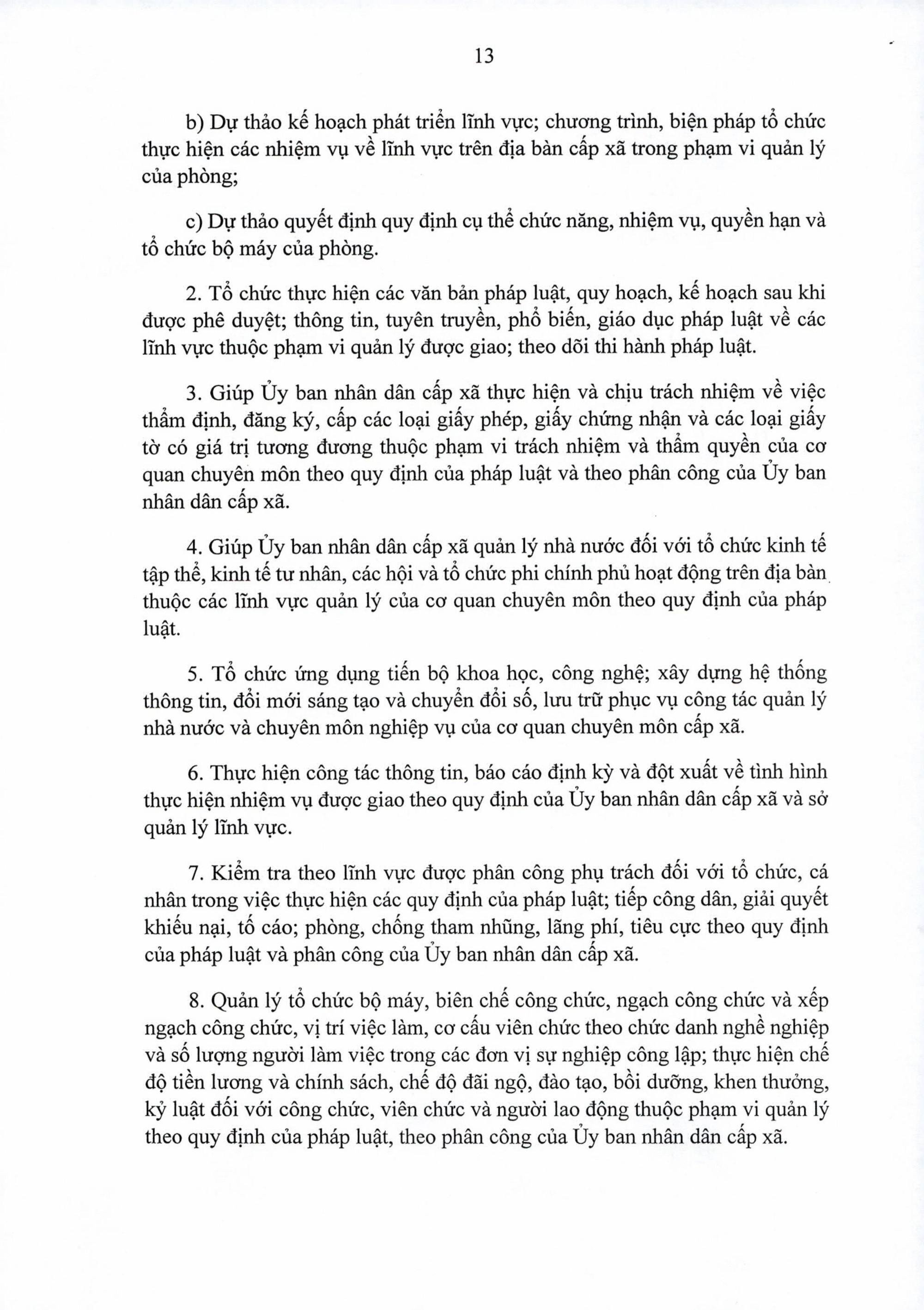 Nghị định 150/NĐ-CP quy định tổ chức các cơ quan chuyên môn thuộc UBND cấp tỉnh và UBND xã, phường, đặc khu- Ảnh 13.