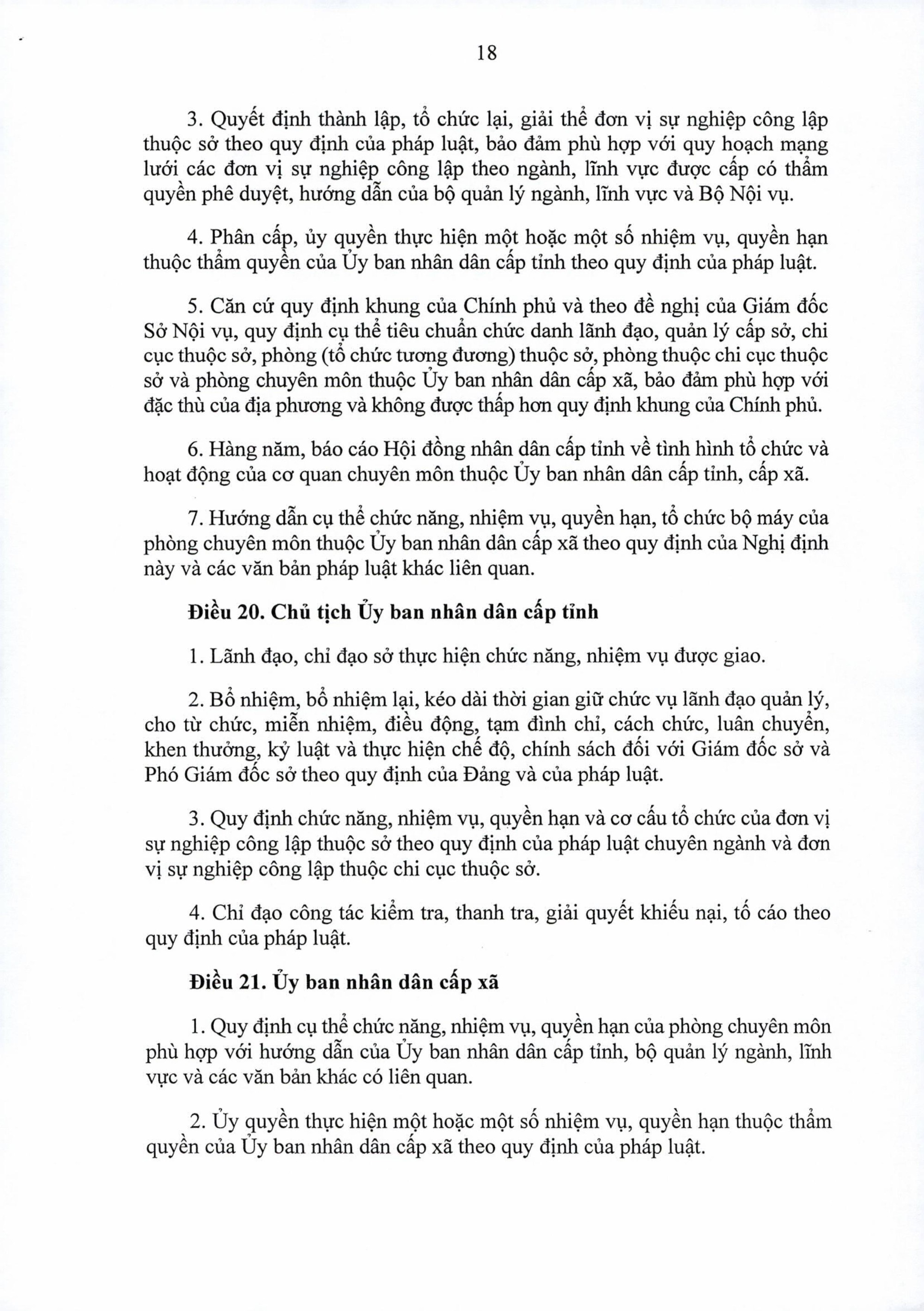 Nghị định 150/NĐ-CP quy định tổ chức các cơ quan chuyên môn thuộc UBND cấp tỉnh và UBND xã, phường, đặc khu- Ảnh 18.