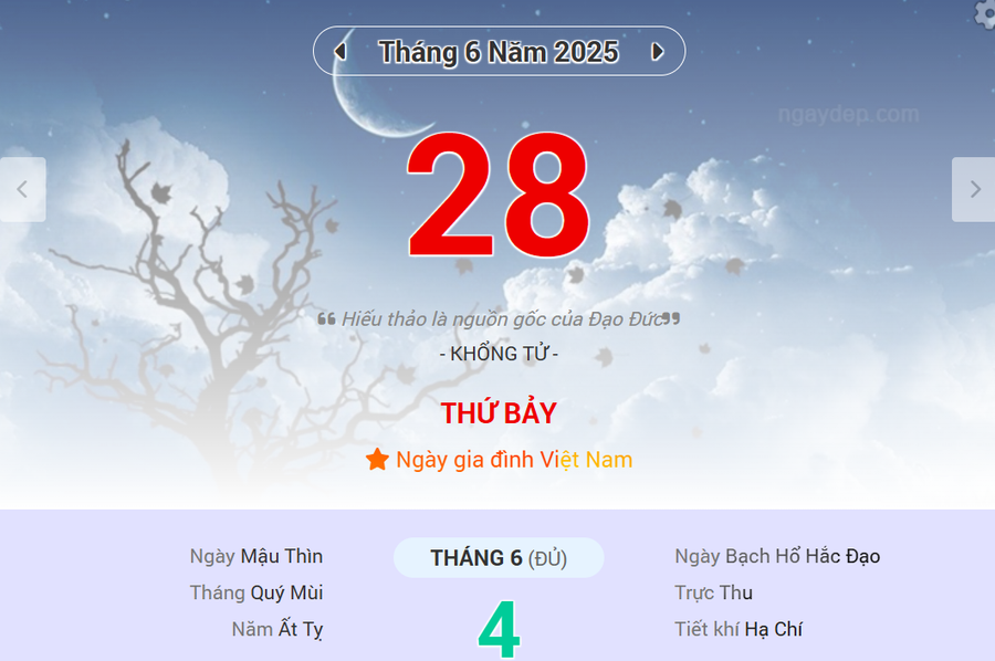 Lịch &acirc;m ng&agrave;y 28/6: Xem ng&agrave;y tốt xấu v&agrave; giờ đẹp xuất h&agrave;nh - Ảnh 1.