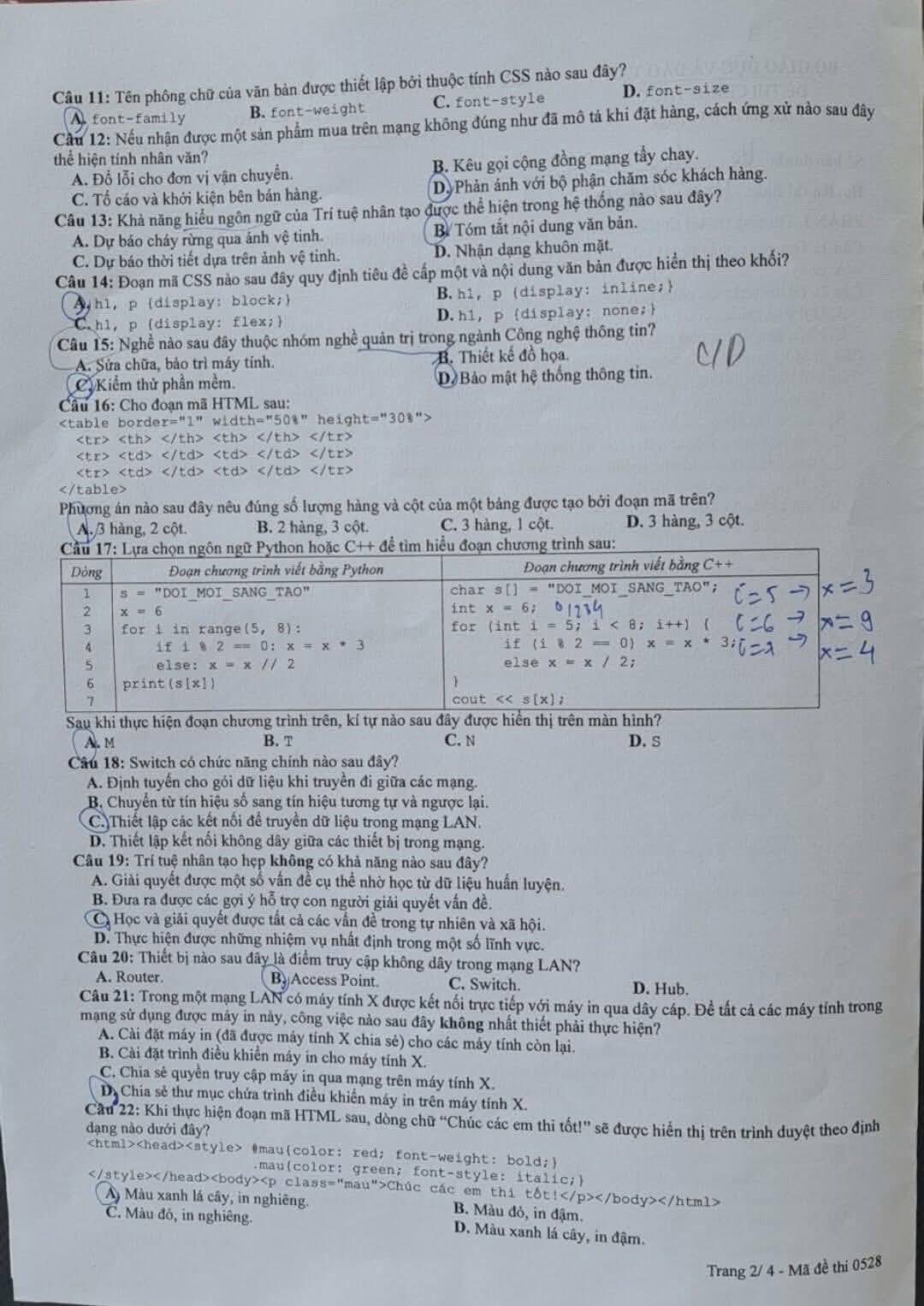 Cập nhật Đáp án các môn tự chọn thi tốt nghiệp THPT 2025 cho thí sinh - Ảnh 29.
