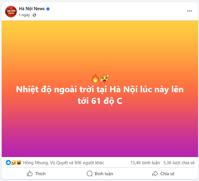 Thực hư thông tin Hà Nội nóng 61 độ C: Tại sao bản tin thời tiết dự báo nhiệt độ cao nhất là 40 độ C, mà cầm nhiệt kế ra đường lại đo được tận 61 độ?- Ảnh 1.