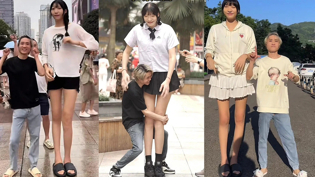 Ch&agrave;ng trai "t&iacute; hon" y&ecirc;u say đắm c&ocirc; g&aacute;i "khổng lồ" cao 2m2, biết l&yacute; do ai cũng bất ngờ- Ảnh 1.