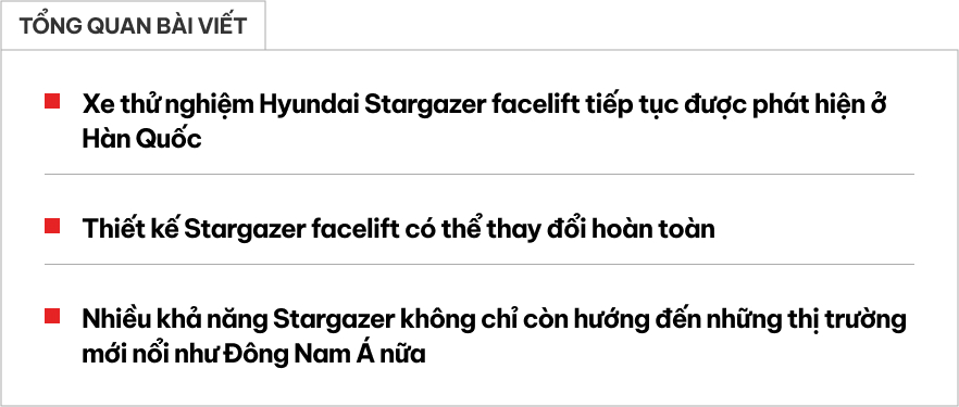 Hyundai Stargazer lộ ảnh chạy thử rõ nét hơn: Có chi tiết như Santa Fe, Palisade, một điểm thay đổi khiến nhiều người bất ngờ - Ảnh 1.