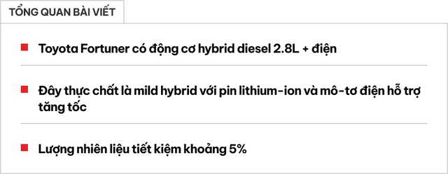 Bóc tách Toyota Fortuner hybrid để biết vận hành thế nào, có tiết kiệm nhiều nhiên liệu để cạnh tranh hơn với Everest, Pajero Sport không - Ảnh 1.