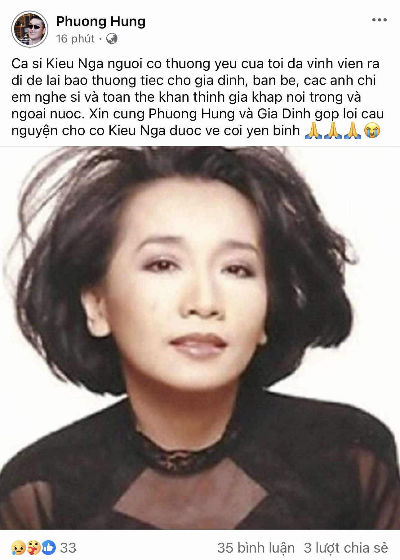 Ca sĩ Kiều Nga – em gái danh ca Elvis Phương qua đời, thọ 65 tuổi - Ảnh 2.