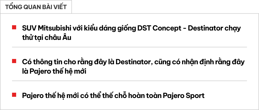 SUV đồn đoán là Mitsubishi Pajero đời mới này có dáng như Destinator sắp về Việt Nam, có thể ra mắt ngay năm nay - Ảnh 1.