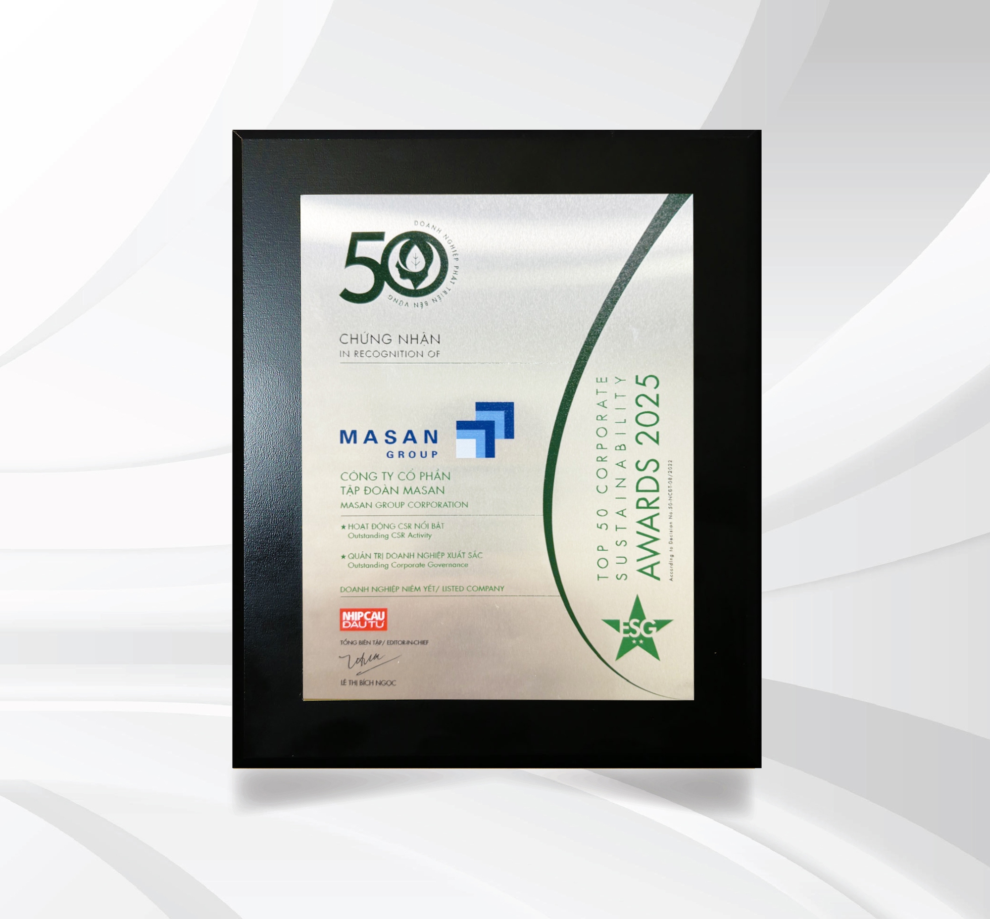 Masan: 4 năm li&ecirc;n tiếp v&agrave;o Top 50 Doanh nghiệp ph&aacute;t triển bền vững ti&ecirc;u biểu Việt Nam- Ảnh 2.