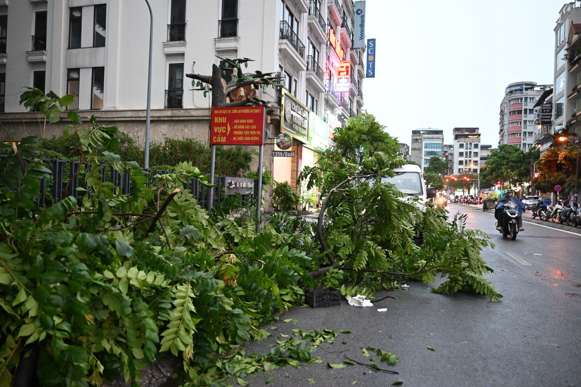 Chùm Ảnh Hà Nội tan hoang sau cơn giông mạnh , cây xanh gãy đổ khắp nơi - Ảnh 8.