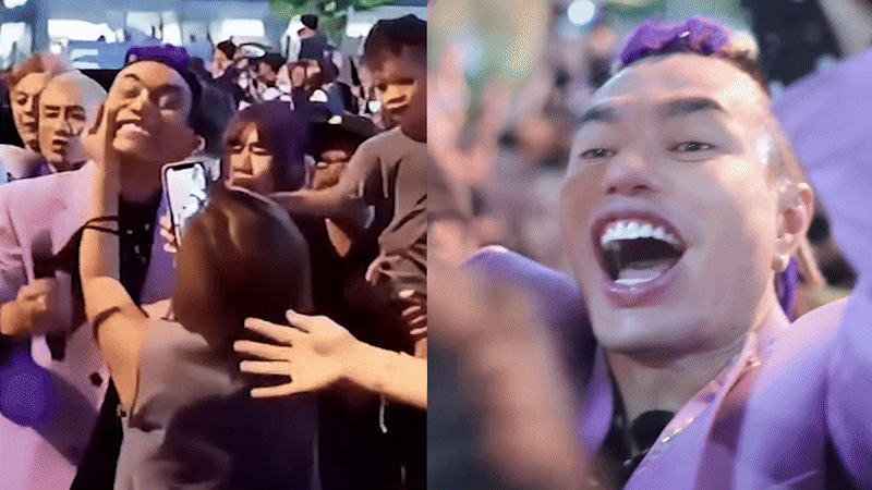 Video Lê Dương Bảo Lâm hoảng loạn vì bị fan nữ quá khích nhào tới tiếp cận - Ảnh 2.