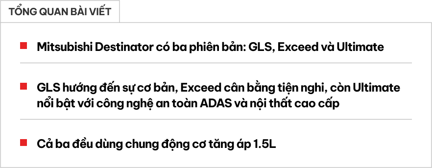 Đây là sự khác biệt giữa 3 bản Mitsubishi Destinator mà khách Việt có thể tham khảo trước khi chốt cọc - Ảnh 1.