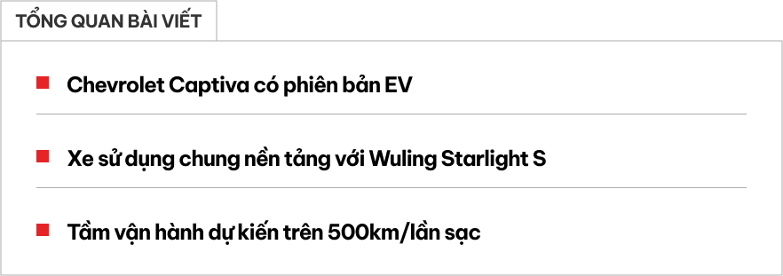 Chevrolet Captiva ‘ăn xăng’ là quá khứ rồi, hãng làm hẳn bản chạy điện hoàn toàn mới: Lõi xe Trung Quốc, có thể chạy hơn 500km/sạc - Ảnh 1.
