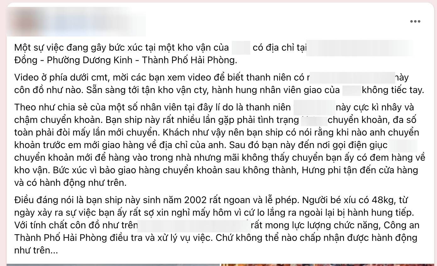 Vụ nam shipper bị hành hung "không tiếc tay" tại Hải Phòng: Nhiều người quen lên tiếng bênh vực - Ảnh 1.