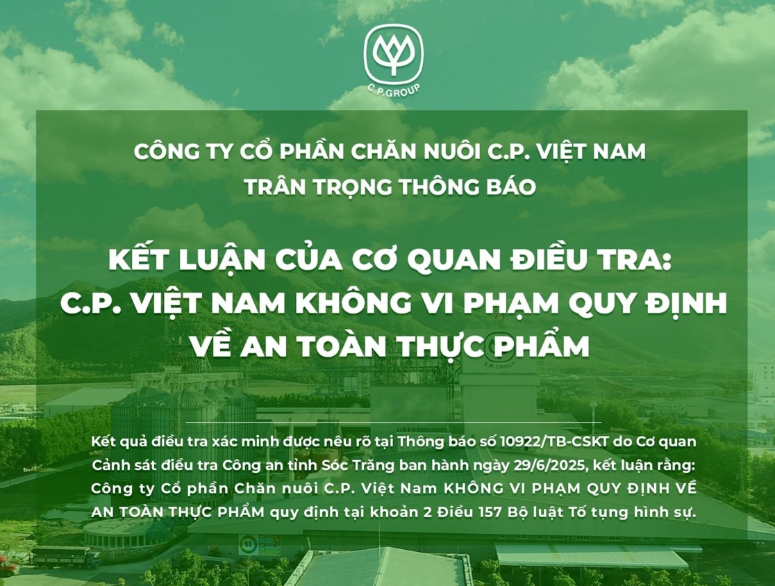 NÓNG: C.P. Việt Nam công bố kết quả giải quyết của công an liên quan tố cáo thịt heo bệnh - Ảnh 2.