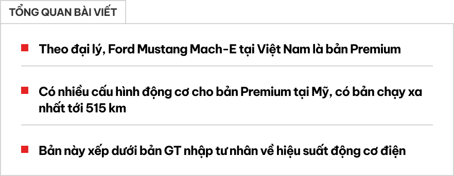 Đây là bản Ford Mustang Mach-E sắp bán tại Việt Nam: Diện mạo khác xe nhập tư, pin khủng, đầy bình có thể chạy Hà Nội - Quảng Bình - Ảnh 1.