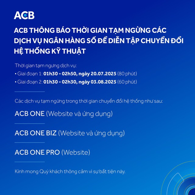 Tin NÓNG cho tài khoản những ai dùng ngân hàng ACB, Techcombank: Chú ý về khoảng thời gian này! - Ảnh 2.