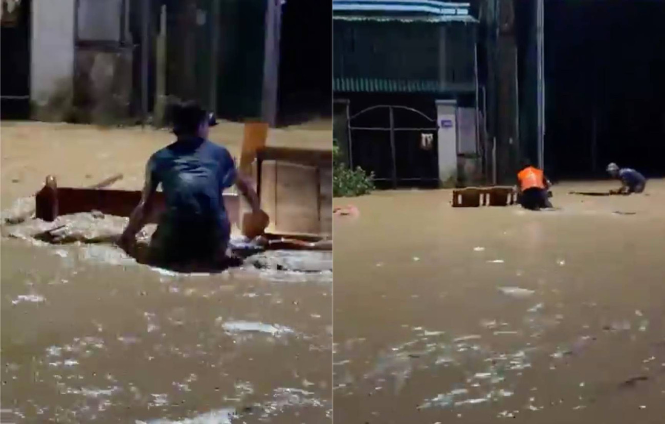 Người dân Mường Xén chờ vớt tài sản giữa dòng nước lũ mưa lớn cuốn trôi - Ảnh 3. Người dân Mường Xén chờ vớt tài sản giữa dòng nước lũ mưa lớn cuốn trôi - Ảnh 3.