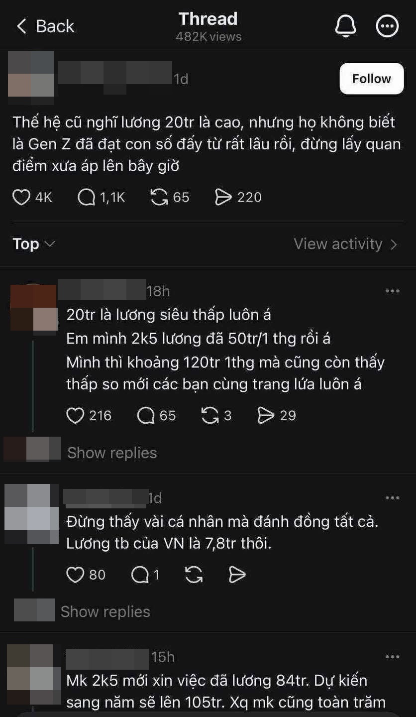 Gen Z nói lương 20 triệu giờ là siêu thấp, "thế hệ trước" cảm thấy bị xúc phạm? - Ảnh 1.