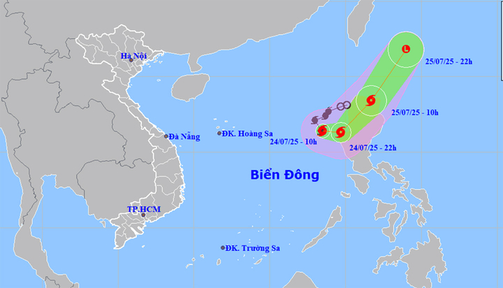 Bão số 4 năm 2025 Cỏ May đang ở đâu trên biển Đông và Sức gió mạnh ra Sao? - Ảnh 1.
