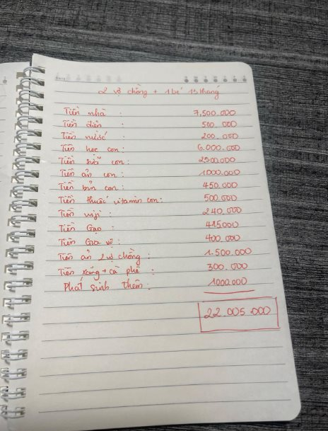 Vợ chồng H&agrave; Nội chi 2 triệu tiền ăn/th&aacute;ng: Tờ giấy note tiết lộ điều đ&aacute;ng nể!- Ảnh 2.