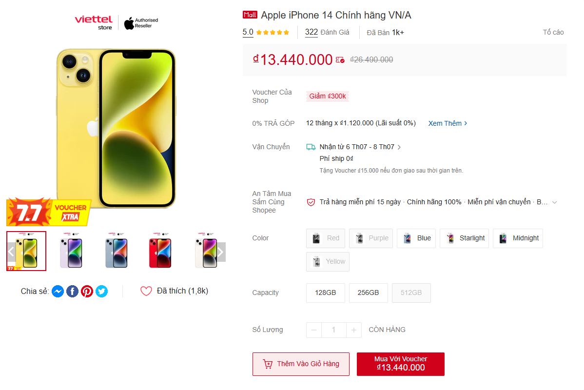 Nhiều mẫu iPhone giảm giá sập sàn , có mẫu chỉ còn nửa giá tại Shopee - Ảnh 5. Nhiều mẫu iPhone giảm giá sập sàn , có mẫu chỉ còn nửa giá tại Shopee - Ảnh 5.