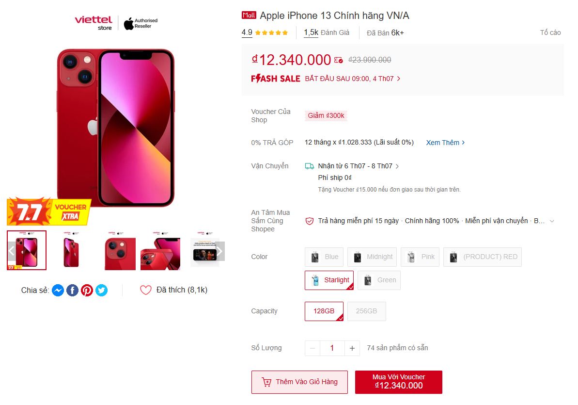 Nhiều mẫu iPhone giảm giá sập sàn , có mẫu chỉ còn nửa giá tại Shopee - Ảnh 4. Nhiều mẫu iPhone giảm giá sập sàn , có mẫu chỉ còn nửa giá tại Shopee - Ảnh 4.