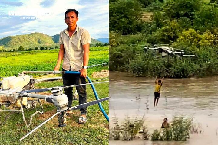 Nông dân dùng drone cứu người giữa dòng nước xiết gây xúc động cộng đồng mạng - Ảnh 2.