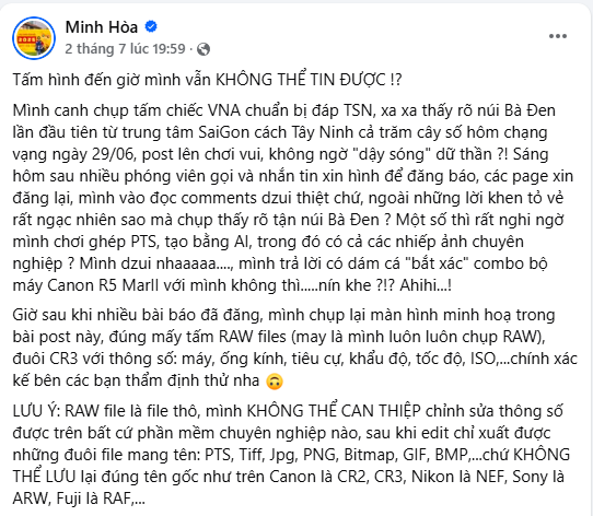Tấm ảnh &ldquo;ở TP.HCM cũng nh&igrave;n được n&uacute;i B&agrave; Đen&rdquo; bị nghi cắt gh&eacute;p, t&aacute;c giả bất ngờ l&ecirc;n tiếng- Ảnh 5.