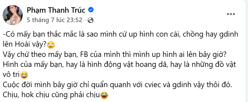 “Sao cứ đăng hình chồng con lên hoài vậy?” - Thanh Trúc đáp đúng một câu mà ai làm mẹ cũng hiểu- Ảnh 2.