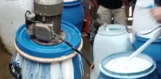 Nhận tin mật rồi đột kích xưởng sản xuất quy mô lớn: Cảnh sát triệt phá đường dây pha 9.000 lít sữa giả bằng 750kg hóa chất - Ảnh 1.