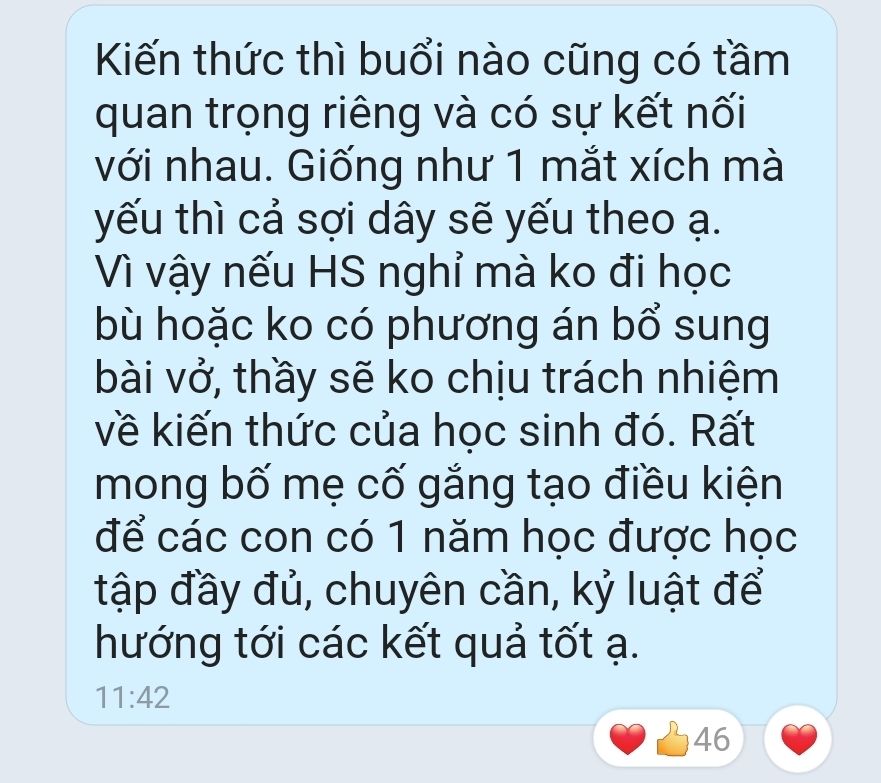 Thầy giáo Hà Nội nói thẳng: "Sẽ không chịu trách nhiệm về kiến thức của học sinh", phụ huynh đọc xong, vỗ tay đồng tình - Ảnh 1.