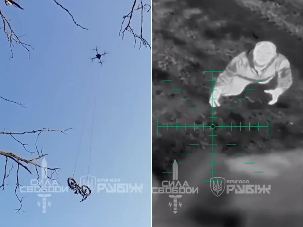 Ukraine d&ugrave;ng drone thả xe điện xuống chiến trường, giải cứu binh l&iacute;nh khỏi v&ograve;ng v&acirc;y của qu&acirc;n đội Nga - Ảnh 1.