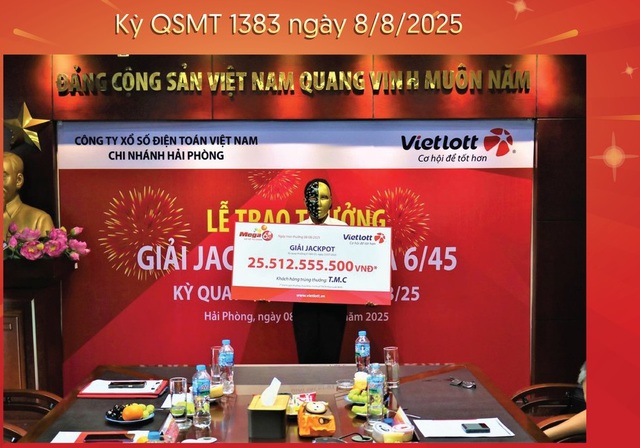 6 con số đổi đời người đàn ông trúng Vietlott Jackpot Mega 6/45 "khủng" ở Hà Nội - Ảnh 1. 6 con số đổi đời người đàn ông trúng Vietlott Jackpot Mega 6/45 "khủng" ở Hà Nội - Ảnh 1.