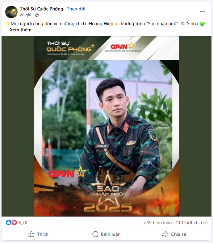 Thượng u&yacute; L&ecirc; Ho&agrave;ng Hiệp ch&iacute;nh thức xuất hiện ở Sao Nhập Ngũ, khung h&igrave;nh X3 sự đẹp trai hot nhất l&uacute;c n&agrave;y- Ảnh 5.