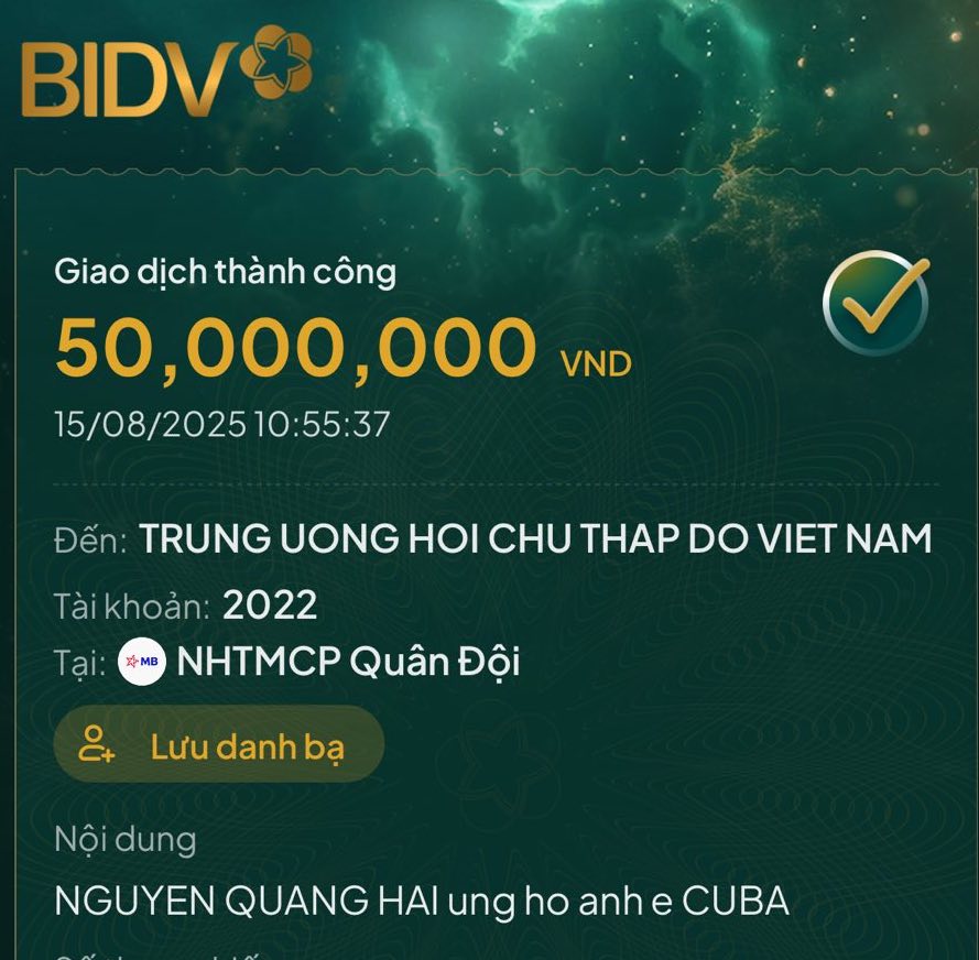 Vợ chồng Quang Hải và Chu Thanh Huyền gửi trọn nghĩa tình tới nhân dân Cuba- Ảnh 1. Vợ chồng Quang Hải và Chu Thanh Huyền gửi trọn nghĩa tình tới nhân dân Cuba- Ảnh 1.