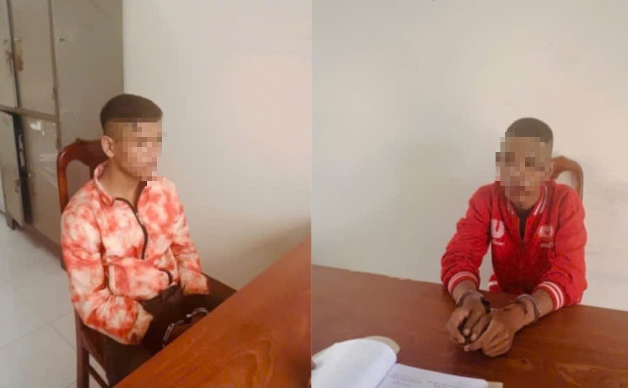 Bắt khẩn cấp 2 thiếu niên cướp giật tài sản của người phụ nữ đi đường- Ảnh 1.