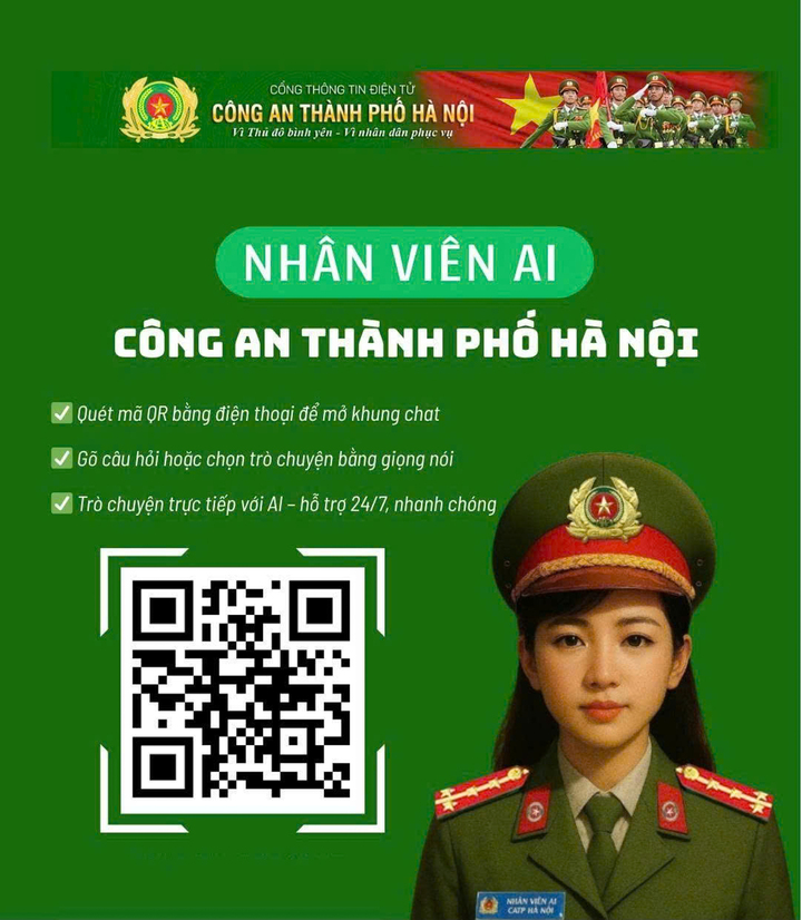 Cảnh sát AI Hà Nội phục vụ 24 / 24 qua tổng đài và chatbot thông minh - Ảnh 1.