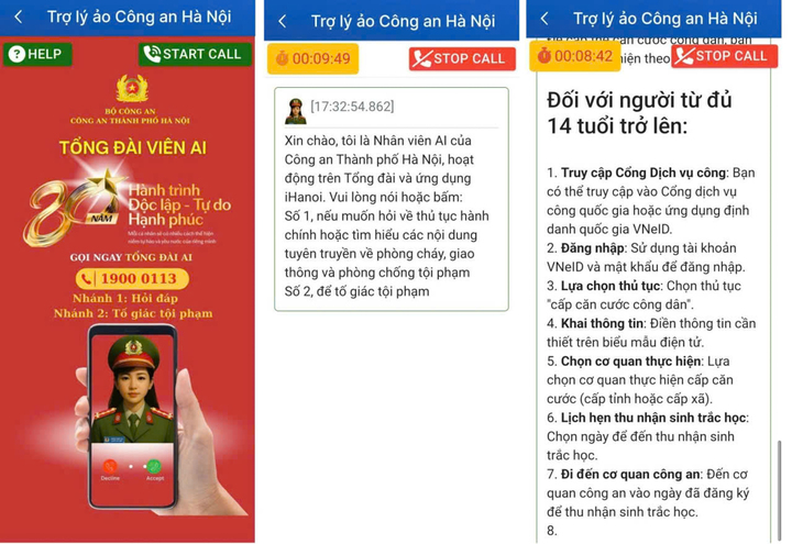 Cảnh sát AI Hà Nội phục vụ 24 / 24 qua tổng đài và chatbot thông minh - Ảnh 2.