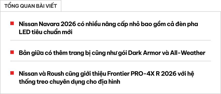 Nissan Navara 2026 ra mắt: Thêm tiện nghi, bổ sung bản địa hình cực chất đấu Ford Ranger Raptor, nhưng vẫn thua đối thủ ở một điểm - Ảnh 1.