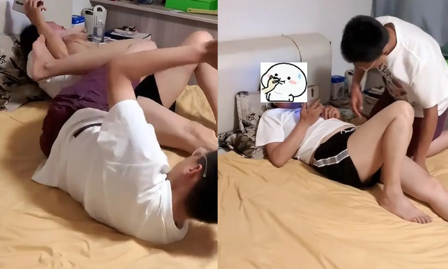 Hình ảnh mẹ chơi đùa với con trai 13 tuổi gây hốt hoảng - Ảnh 1.