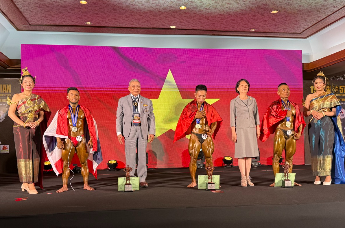 Giành 6 ngôi vô địch, Việt Nam nhất toàn đoàn Giải thể hình Đông Nam Á 2025 - Ảnh 1.