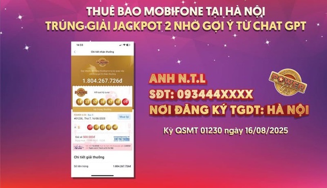 Chuyện thật như đùa: Khách trúng Vietlott "khủng" nhờ gợi ý từ ChatGPT - Ảnh 1. Chuyện thật như đùa: Khách trúng Vietlott "khủng" nhờ gợi ý từ ChatGPT - Ảnh 1.