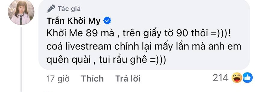 Khởi My đính chính- Ảnh 1. Khởi My đính chính- Ảnh 1.