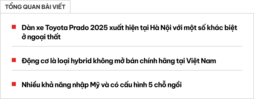 L&ocirc; Toyota Prado &lsquo;lạ&rsquo; xuất hiện tại Việt Nam: Thiết kế kh&aacute;c biệt, động cơ hybrid mạnh hơn hẳn xe ch&iacute;nh h&atilde;ng - Ảnh 1.
