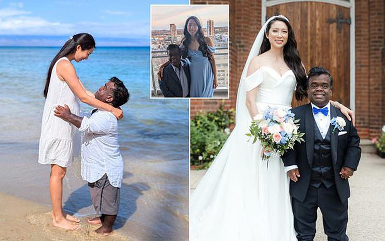 Câu chuyện tình yêu vượt qua chiều cao: Lấy chồng thấp hơn 40cm - Ảnh 1.