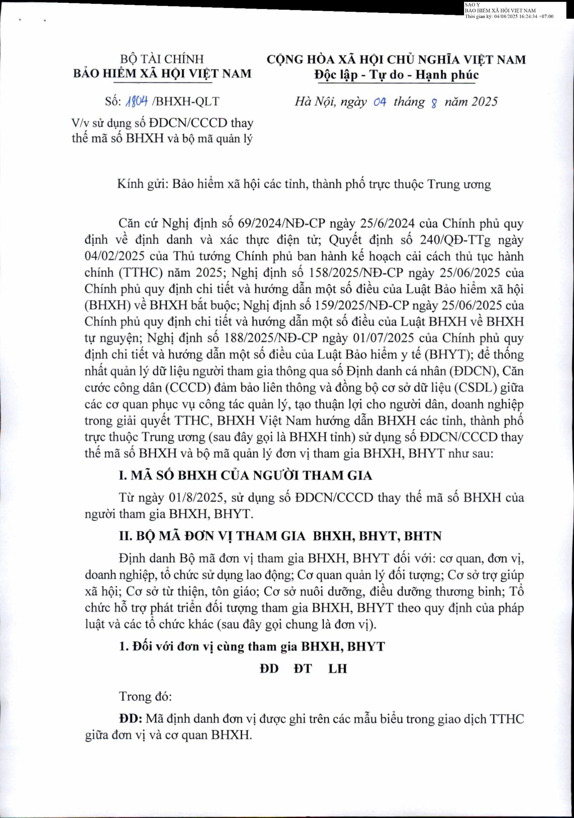 Hướng Dẫn Sử Dụng Số Định Danh Cá Nhân, Căn Cước Công Dân Thay Thế Mã Số Bảo Hiểm Xã Hội Và Bộ Mã Quản Lý- Ảnh 2. Hướng Dẫn Sử Dụng Số Định Danh Cá Nhân, Căn Cước Công Dân Thay Thế Mã Số Bảo Hiểm Xã Hội Và Bộ Mã Quản Lý- Ảnh 2.