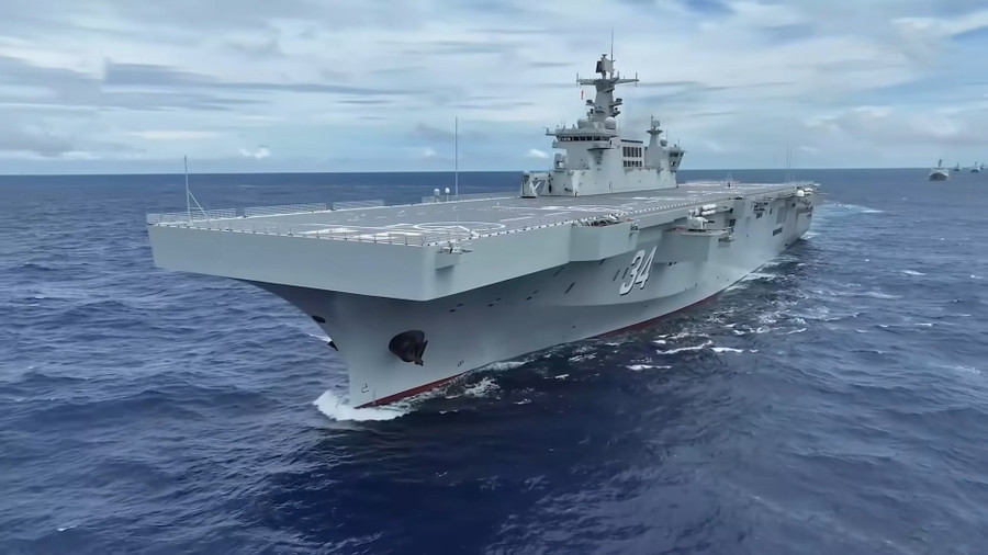 Trung Quốc ra mắt t&agrave;u đổ bộ Type 075 thứ tư mang t&ecirc;n Hồ Bắc - Ảnh 2.