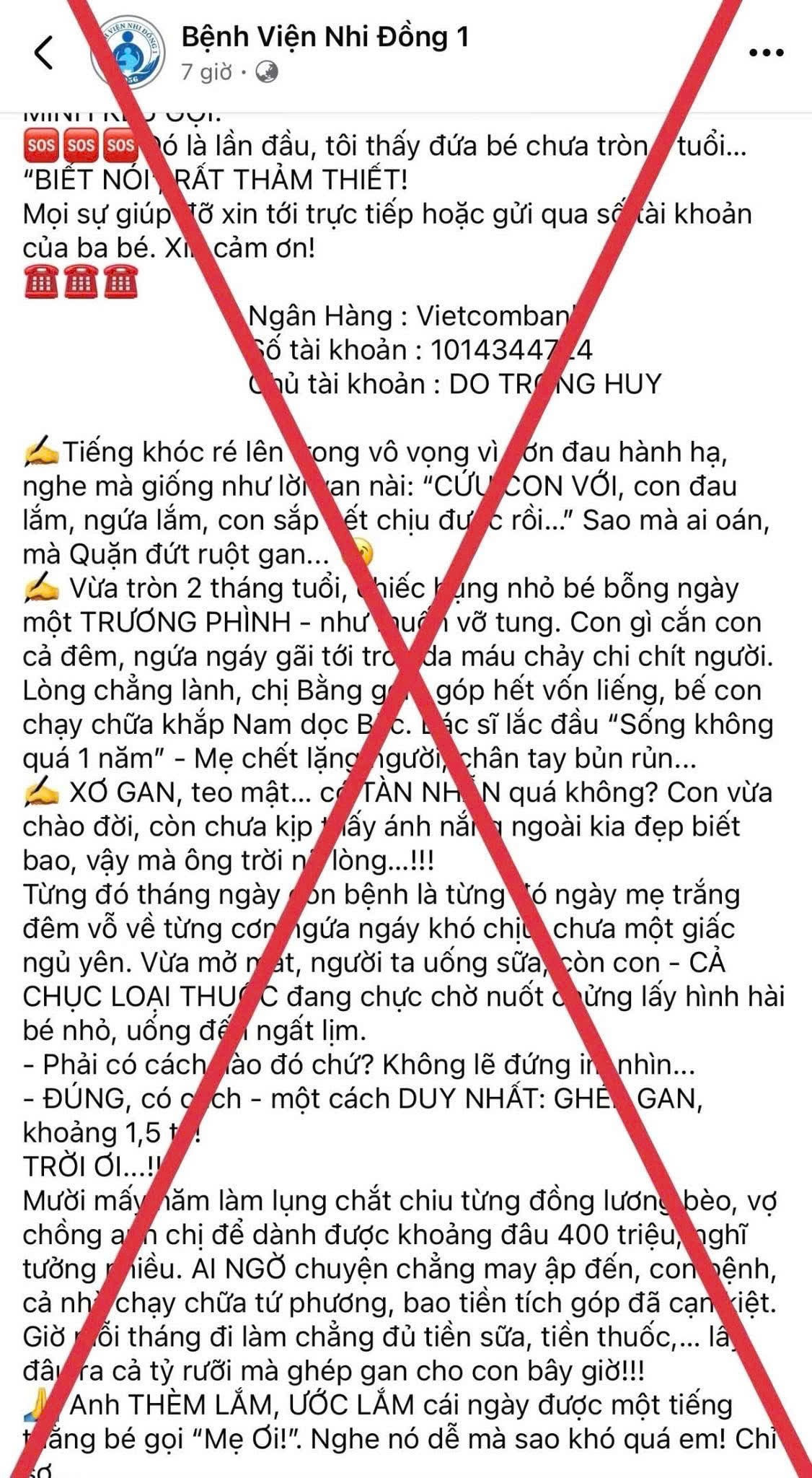 Hàng nghìn nhà hảo tâm sập bẫy fanpage giả mạo bệnh viện kêu gọi từ thiện - Ảnh 1. Hàng nghìn nhà hảo tâm sập bẫy fanpage giả mạo bệnh viện kêu gọi từ thiện - Ảnh 1.