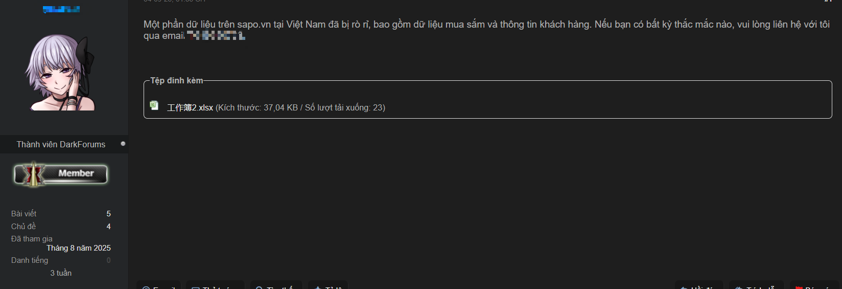 Hacker Rao Bán Dữ Liệu Giao Hàng Nhanh Và Sapo Trên Web Đen Gây Chấn Động - Ảnh 2. Hacker Rao Bán Dữ Liệu Giao Hàng Nhanh Và Sapo Trên Web Đen Gây Chấn Động - Ảnh 2.