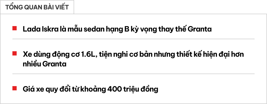Lada Iskra - Sedan Nga dễ thế chỗ Granta đang có ở Việt Nam với thiết kế nịnh mắt hơn, giá quy đổi từ 400 triệu đồng, cạnh tranh Vios, Slavia - Ảnh 1.
