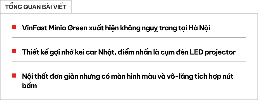 VinFast Minio Green 'không che' tại Hà Nội: Giá 269 triệu, cụm đèn ‘ăn tiền’, chìa khoá cơ, dân độ xe thoả sức sáng tạo - Ảnh 1.